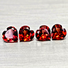 Natural Purplish Red Rhodolite Garnet 3.50 Ct. 4 Pcs Heart Shape 6 x 5.9 Mm Gems