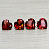 Natural Purplish Red Rhodolite Garnet 3.43 Ct. 4 Pcs Heart Shape 5.9 Mm Gemstone