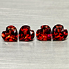 Natural Purplish Red Rhodolite Garnet 3.73 Ct. 4 Pcs Heart Shape 6.1 x 5.9 Mm