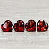 Natural Purplish Red Rhodolite Garnet 3.63 Ct. 4 Pcs Heart Shape 6.1 x 6 Mm Gems