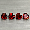 Natural Purplish Red Rhodolite Garnet 3.54 Ct. 4 Pcs Heart Shape 6.1 x 6 Mm Gems
