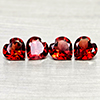 Natural Purplish Red Rhodolite Garnet 3.76 Ct. 4 Pcs Heart Shape 6.1 Mm Gems