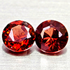 Natural Orangish Red Garnet 1.16 Ct. 2 Pcs Round Shape 5.1 Mm Gemstones