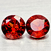 Natural Orangish Red Garnet 1.27 Ct. 2 Pcs Round Shape 5 Mm Gemstones