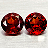 Natural Orangish Red Garnet 1.22 Ct. 2 Pcs Round Shape 5 Mm Gemstones