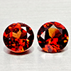 Natural Orangish Red Garnet 1.23 Ct. 2 Pcs Round Shape 5.2 Mm Gemstones