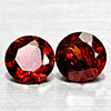 Natural Orangish Red Garnet 1.14 Ct. 2 Pcs Round Shape 5.1 Mm Gemstones