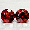 Natural Orangish Red Garnet 1.35 Ct. 2 Pcs Round Shape 5.3 Mm Gemstones