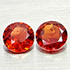 Natural Orangish Red Garnet 1.06 Ct. 2 Pcs Round Shape 5 Mm Gemstones
