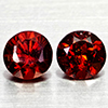 Natural Orangish Red Garnet 1.29 Ct. 2 Pcs Round Shape 5 Mm Gemstones