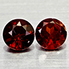 Natural Orangish Red Garnet 1.37 Ct. 2 Pcs Round Shape 5.1 Mm Gemstones
