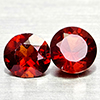 Natural Orangish Red Garnet 1.08 Ct. 2 Pcs Round Shape 5.1 Mm Gemstones