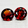 Natural Orangish Red Garnet 1.07 Ct. 2 Pcs Round Shape 5.1 Mm Gemstones