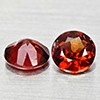 Natural Orangish Red Garnet 1.01 Ct. 2 Pcs Round Shape 4.9 Mm Gemstones