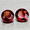 Natural Orangish Red Garnet 0.99 Ct. 2 Pcs Round Shape 5 Mm Gemstones