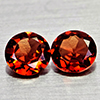 Natural Orangish Red Garnet 1.05 Ct. 2 Pcs Round Shape 5.1 Mm Gemstones