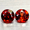 Natural Orangish Red Garnet 1.24 Ct. 2 Pcs Round Shape 5 Mm Gemstones