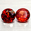 Natural Orangish Red Garnet 1.32 Ct. 2 Pcs Round Shape 5.1 Mm Gemstones