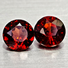 Natural Orangish Red Garnet 1.31 Ct. 2 Pcs Round Shape 5.1 Mm Gemstones
