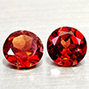 Natural Orangish Red Garnet 1.12 Ct. 2 Pcs Round Shape 5.1 Mm Gemstones
