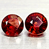 Natural Orangish Red Garnet 1.43 Ct. 2 Pcs Round Shape 5.1 Mm Gemstones
