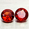 Natural Orangish Red Garnet 1.36 Ct. 2 Pcs Round Shape 5.1 Mm Gemstones