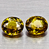 Natural Yellowish Green Mali Garnet 1.98 Ct. 2 Pcs Oval Shape 6.3 x 5.4 Mm Gems