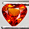 Natural Orangish Red Spessartine Garnet 0.94 Ct Heart Shape 6.2 x 5.7 Mm Gems