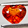 Natural Orangish Red Spessartine Garnet 0.91 Ct Heart Shape 6.1 x 5.1 Mm Gems