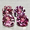 Natural Purplish Pink Rhodolite Garnet 1.08 Ct. 4 Pcs Round Shape 4 Mm Gemstones
