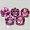 Natural Purplish Pink Rhodolite Garnet 1.53 Ct. 5 Pcs Round Shape 4.2 Mm Gems