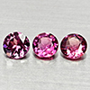 Natural Purplish Pink Rhodolite Garnet 1.60 Ct. 3 Pcs Round 5.1 Mm Gemstones
