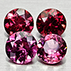 Natural Purplish Pink Rhodolite Garnet 1.93 Ct. 4 Pcs Round Shape 4.7 Mm Gems