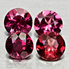 Natural Purplish Pink Rhodolite Garnet 1.61 Ct. 4 Pcs Round Shape 4.4 Mm Gems