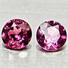 Natural Purplish Pink Rhodolite Garnet 0.87 Ct. 2 Pcs Round Shape 4.6 Mm Gems