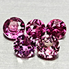 Natural Purplish Pink Rhodolite Garnet 1.46 Ct. 5 Pcs Round Shape 4.2 Mm Gems
