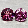 Natural Purplish Pink Rhodolite Garnet 0.81 Ct. 2 Pcs Round 4.6 Mm Gemstones