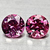 Natural Purplish Pink Rhodolite Garnet 1.14 Ct. 2 Pcs Round 5 Mm Gemstones