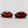 Natural Orangish Red Garnet 2.46 Ct. 2 Pcs Marquise Shape 5 x 10 Mm Gemstones