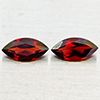 Natural Orangish Red Garnet 2.46 Ct. 2Pcs Marquise Shape 5.x 10 Mm Gemstones