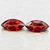 Natural Orangish Red Garnet 2.61 Ct. 2 Pcs Marquise Shape 5.1 x 10 Mm Gemstones