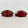 Natural Orangish Red Garnet 2.44 Ct. 2Pcs Marquise Shape Gemstones From Tanzania