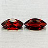 Natural Orangish Red Garnet 2.44 Ct. 2Pcs Marquise Shape Gemstones From Tanzania