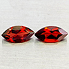 Natural Orangish Red Garnet 2.57 Ct. 2 Pcs Marquise Shape 5 x 10 Mm Gemstones