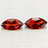 Natural Orangish Red Garnet 2.59 Ct. 2 Pcs Marquise Shape 5.1 x 10 Mm Gemstones