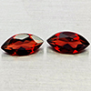 Natural Orangish Red Garnet 2.59 Ct. 2 Pcs Marquise Shape 5.1 x 10 Mm Gemstones