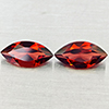 Natural Orangish Red Garnet 2.38 Ct. 2Pcs Marquise Shape 4.9 x 10 Mm Gemstones