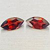 Natural Orangish Red Garnet 2.63 Ct. 2Pcs Marquise Shape 5 x 10 Mm Gemstones