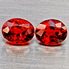 Natural Orangish Red Spessartine Garnet 1.72 Ct. 2Pcs Oval Shape 6 x 4.8 Mm Gemstones From Namibia