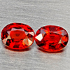 Natural Orangish Red Spessartine Garnet 1.77 Ct. 2Pcs Oval Shape 6.5 x 5.1 Mm Gemstones From Namibia